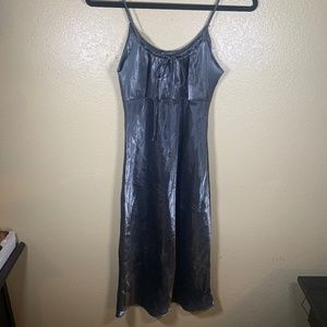 Vintage whimsigoth shiny midi dress